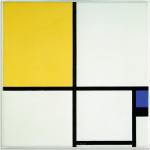 Gelbe Artland Mondrian Acrylglasbilder 20x20 