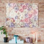 Pastellrosa Bilder-Welten Rosenbilder aus Papier Querformat 60x80 