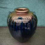 Blaue Bodenvasen & Vasen für Pampasgras aus Ton 