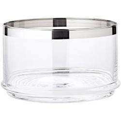 EDZARD Glasdose Vigo (H 12 cm, ø 19 cm), mundgeblasenes Kristallglas mit Platinrand, Bonbonglas - transparent Kristallglas 4250076112305