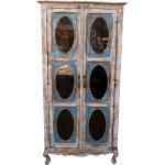 Cremefarbene Antike Guru-Shop Glasvitrinen aus Glas 