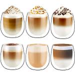 Reduzierte Latte Macchiato Gläser 250 ml mit Kaffee-Motiv aus Glas doppelwandig 