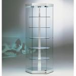 Silberne Moderne Standvitrinen aus Glas abschließbar Höhe 50-100cm, Tiefe 200-250cm 