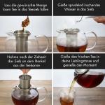 Klarstein Teekannen mit Sieb gebürstet aus Edelstahl 
