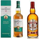 Glenlivet 12 Jahre Single Malt Scotch Whisky – Scotch aus der Speyside Region – 1 x 0,7 l + Chivas Regal 12 Years Old - Blended Scotch Whisky aus dem Herzen der Speyside - 1 x 1l