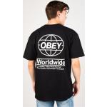 Schwarze OBEY Nachhaltige T-Shirts aus Baumwolle für Herren Größe S 
