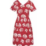 Rote Bio Nachhaltige Herbstkleider mit Reißverschluss aus Baumwolle für Damen Größe XS für den für den Herbst 