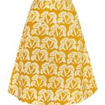 Gelbe Rautenmuster Ethno Bio Midi Nachhaltige Umstandsröcke mit Reißverschluss aus Baumwolle für Damen Größe S 