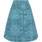 Cyanblaue Rautenmuster Ethno Bio Midi Nachhaltige Umstandsröcke mit Reißverschluss aus Baumwolle für Damen Größe M 