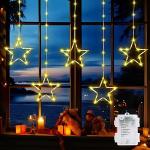 Reduzierte Bunte Sterne Sternlichterketten mit Weihnachts-Motiv mit Timer 