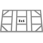 Globel Industries Fundamentbodenrahmen für Gerätehaus "Skillion 84", aluminium blank, 113 x 234 cm