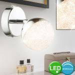 Globo LED Wandleuchte, LED Wandlampe Wandstrahler verstellbarer Spot Kristall-Dekoration Chrom Wohnzimmer