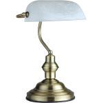 GLOBO LEUCHTEN Tischleuchte »GLOBO Banker Lampe Tischleuchte Leuchte Büro Schreibtischlampe Weiß Antik 2492«