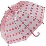 Pinke Gepunktete Happy Rain Durchsichtige Regenschirme durchsichtig für Damen 
