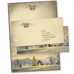 Glöcknerhütte 25 Sets Weihnachtsbriefpapier mit Um