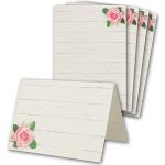 Rosa Tischkarten & Platzkarten mit Blumenmotiv DIN A7 aus Papier 