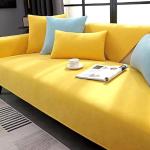 Gelbe Sofaüberwürfe & Sofaschoner aus Chenille rutschfest Breite 100-150cm, Höhe 100-150cm, Tiefe 50-100cm 