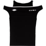 Schwarze Schulterfreie T-Shirts mit Cutwork für Herren 