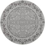 Hellgraue Motiv Runde Design-Teppiche 140 cm aus Jute schmutzabweisend 