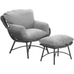 Schwarze Moderne Polyrattan Sessel gepolstert Breite 50-100cm, Höhe 50-100cm, Tiefe 50-100cm 