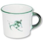 Grüne Gmundner Keramik TONI - der Skifahrer Kaffeetassen aus Keramik 