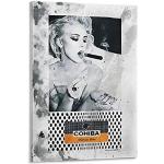 GNKIO Star Poster Amber Heard Classy Woman Smoking Cigar Poster Dekorative Malerei Leinwand Wandkunst Wohnzimmer Poster Schlafzimmer Malerei 24x36inch(60x90cm)