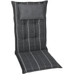 GO-DE Garten-Sesselauflage 23524-01 in dunkelgrau mit hellgrauen Streifen, für Hochlehner Stoff 50 x 120