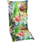 GO-DE Garten-Sesselauflage 2944-01 mit floralem Muster, Hochlehner grün Stoff 50 x 120