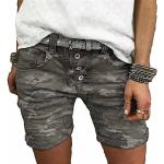 Graue Sportliche Jeans Hotpants aus Denim für Damen Größe S für den für den Sommer 