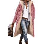 Rosa Gesteppte Casual Steppjacken mit Kapuze aus Baumwolle mit Kapuze für Damen Größe XL für den für den Winter 