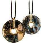 Goldene Gustav Klimt Ketten mit Anhänger aus Kristall für Damen 