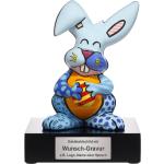 Goebel Porzellan-Figur mit Gravur, Romero Britto "Blue Rabbit" 32 cm, personalisiert