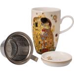 Goldene Jugendstil Gustav Klimt Teetassen mit Sieb aus Porzellan 