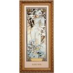 Goebel Wandbild Alphonse Mucha Winter 1900, 27x57cm Steingut
