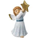 Goebel X-Mas Nina & Marco Engels-Figur Winterengelchen mit Goldenem Stern aus Porzellan Mehrfarbig, Maße: 6cm x 8cm x 13cm, 11-750-78-1