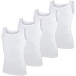 Weiße Ärmellose Götzburg Feinripp-Unterhemden aus Baumwolle für Herren Größe M 