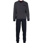 Marineblaue Unifarbene Götzburg Pyjamas lang maschinenwaschbar für Herren Größe 6 XL 2-teilig 