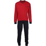 Rote Unifarbene Götzburg Pyjamas lang maschinenwaschbar für Herren Übergrößen 2-teilig 