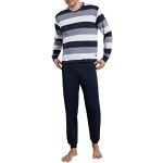 Reduzierte Blaue Götzburg Pyjamas lang aus Jersey für Herren Übergrößen 2-teilig 