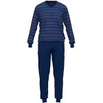 Blaue Unifarbene Götzburg Pyjamas lang maschinenwaschbar für Herren Größe XXL 2-teilig 