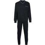 Blaue Unifarbene Götzburg Pyjamas lang aus Jersey trocknergeeignet für Herren Größe 3 XL 