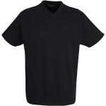 Schwarze Unifarbene Kurzärmelige Götzburg V-Ausschnitt T-Shirts aus Jersey für Herren Größe 6 XL 2-teilig 