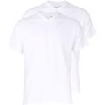 Weiße Unifarbene Kurzärmelige Götzburg V-Ausschnitt T-Shirts aus Jersey für Herren Größe 5 XL 2-teilig 