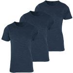 Marineblaue Halblangärmelige Götzburg Feinripp-Unterhemden aus Baumwollmischung für Herren Größe L 3-teilig 