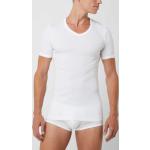 Weiße Götzburg V-Ausschnitt T-Shirts aus Baumwolle für Herren Größe M 2-teilig 