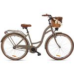 Goetze Style Vintage Retro Citybike Damenfahrrad Hollandrad, 28 Zoll Alu Räder, 1 Gang, Single Speed, Tiefeinsteiger, Rücktrittbremse, Korb mit Bezug Gratis