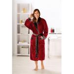 Rote Unifarbene Langärmelige Gözze Maxi Bademäntel lang aus Polyester für Damen Größe M 
