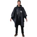 Schwarze Regenponchos & Regencapes mit Reißverschluss aus Polyester für Herren Einheitsgröße 