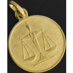 Goldene Juwelier Harnisch Waage-Anhänger mit Sternzeichen-Motiv aus Gold 9 Karat 