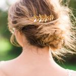 Goldene Boho Haarkämme Hochzeit vergoldet handgemacht für die Braut 